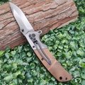 Custom portable tactical folding wooden handle outdoor pocket knife camping knif