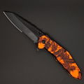 Orange custom slide blade knifes survival knife folding hunting pocket  knife