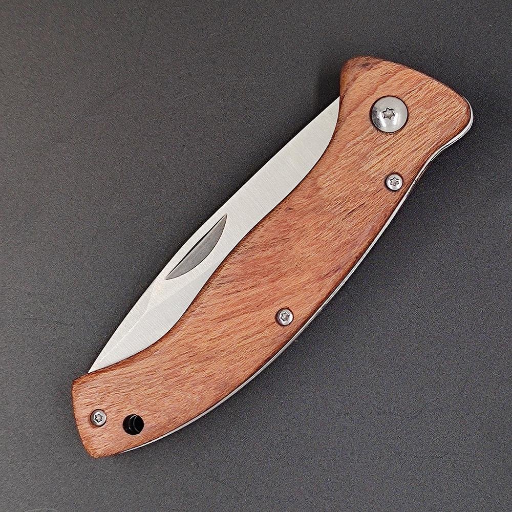  outdoor campingknife with wood handle stainless steel pocket folding knife  3