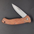  outdoor campingknife with wood handle stainless steel pocket folding knife 