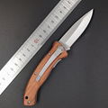  outdoor campingknife with wood handle stainless steel pocket folding knife 