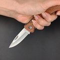  outdoor campingknife with wood handle stainless steel pocket folding knife 