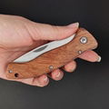  outdoor campingknife with wood handle stainless steel pocket folding knife 