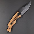 Multi functional camping survival olive wooden handle hiking knives 