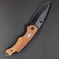 Multi functional camping survival olive wooden handle hiking knives  1