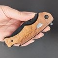 Multi functional camping survival olive wooden handle hiking knives  8
