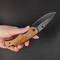 Multi functional camping survival olive wooden handle hiking knives  10