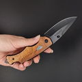 Multi functional camping survival olive wooden handle hiking knives 