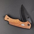 Multi functional camping survival olive wooden handle hiking knives  5
