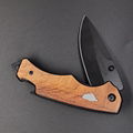 Multi functional camping survival olive wooden handle hiking knives 