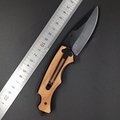 Multi functional camping survival olive wooden handle hiking knives  4