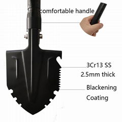 outdoor multi functional folding shovel multi-purpose outdoor camping shovel