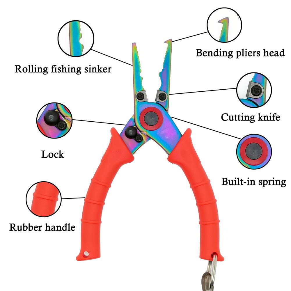 Saltwater Fishing Gear Split Ring Pliers Multitool Fish Pliers 2