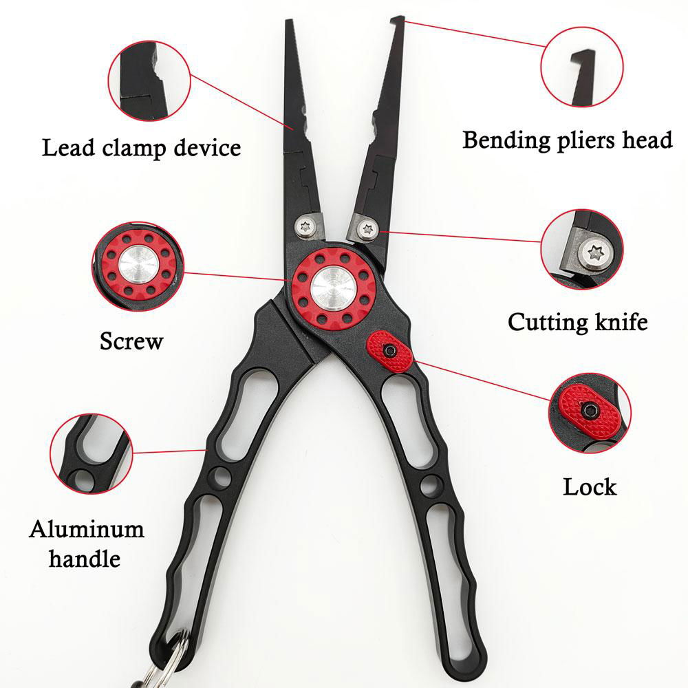 多功能自锁铝合金钳控鱼器开环侧剪线 钓鱼钳渔具批发失手绳 5