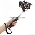 Selfie Stick 3.5mm Cable Monopod Extendable Selfie  with Adjustable holder 2