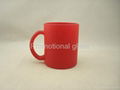 red color change glass mug 