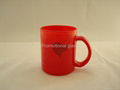 11oz red change colour glass mug with handle