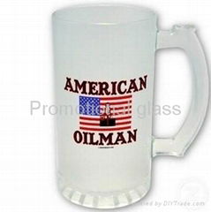 16oz sublimation & frosted  glass beer stein