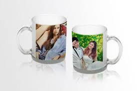 350ml Sublimation photo  glass mug  with handle 2