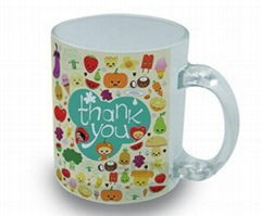 350ml Sublimation photo  glass mug  with handle