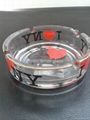 Glass ashtray with decal 10*10cm 1