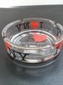 Glass ashtray with decal 10*10cm