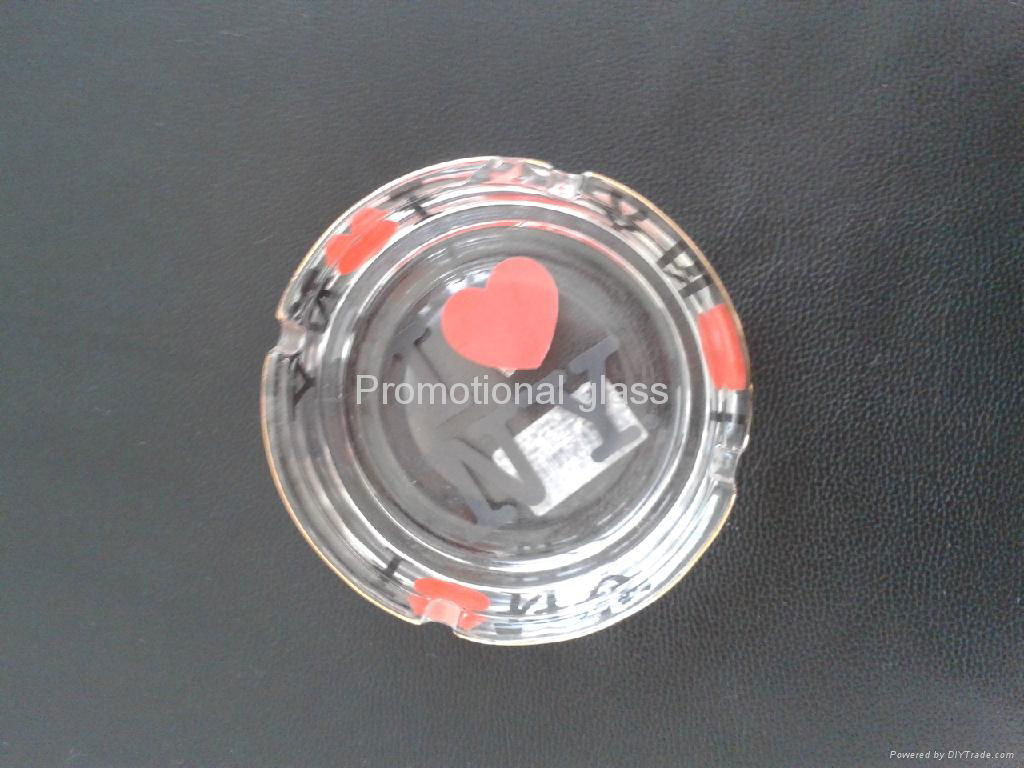 Glass ashtray with decal 10*10cm 2