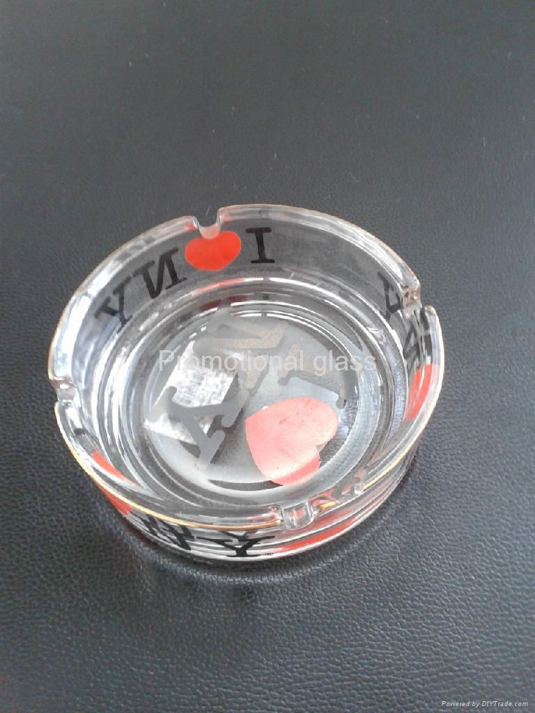 Glass ashtray with decal 10*10cm 4