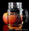 colored mason jar,drinking glass jar with handle