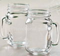 colored mason jar,drinking glass jar with handle