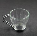 Glass Coffee Mug with stainless steel handle