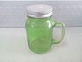 colored mason jar,drinking glass jar with handle