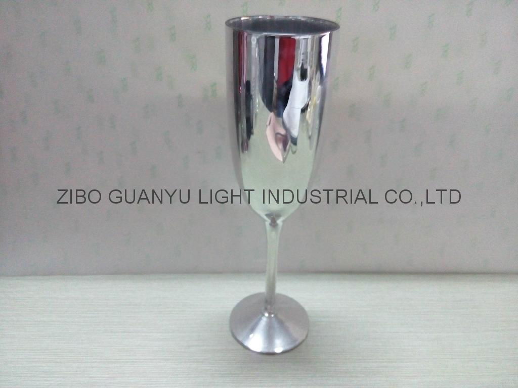 Champagne  glass ，glass cup electroplate glassware 5