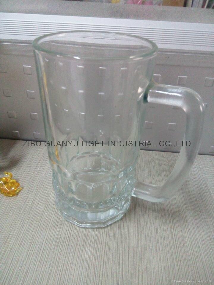 Beer stein glass mug with handle