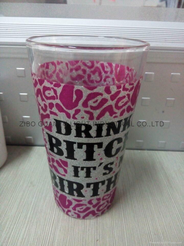 16OZ Sublimation Glass cup,pint glass