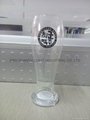 520ml clear Glass beer stein with decal