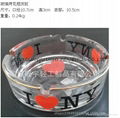 Glass ash tray with the decal