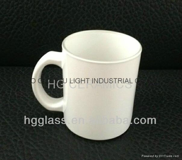 11oz Sublimation White glass mug glassware