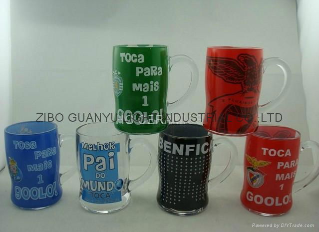 Promotional glass mug with bell