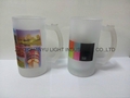 Inside clear and Outside frosted sublimation glass beer mug 1