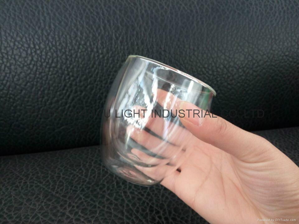 Double wall glass mug without handle coffee mug 3