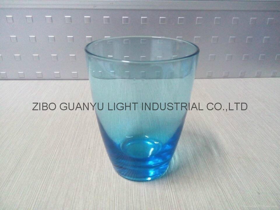 350ml Blue glass cup glass mug 5