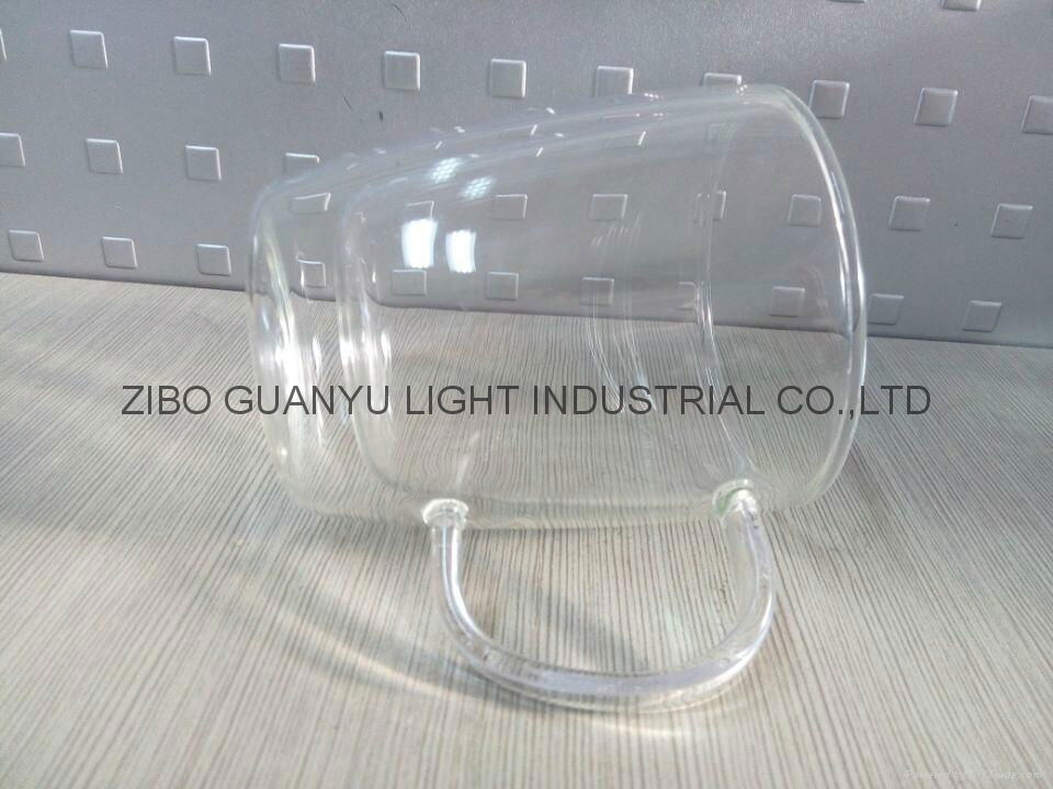 300ml Double wall Glass Mug With Handle,heat-resistant 5