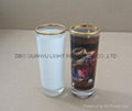 sublimation 2.5oz shot glass,golden rim 3
