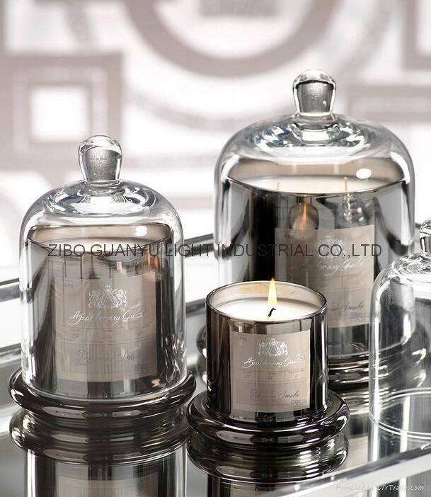 new design bell candle jar,electroplate glass candle jar 4