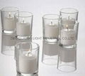 frosted glass candle holder with decal  2