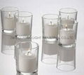 frosted glass candle holder with decal 