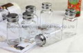 square glass spice jar with SS lid,100ml glass cruet