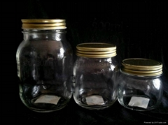 glass mason jar with metal cap,250,500,1000ml