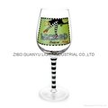 Wicked Wine glass with handpainted stem